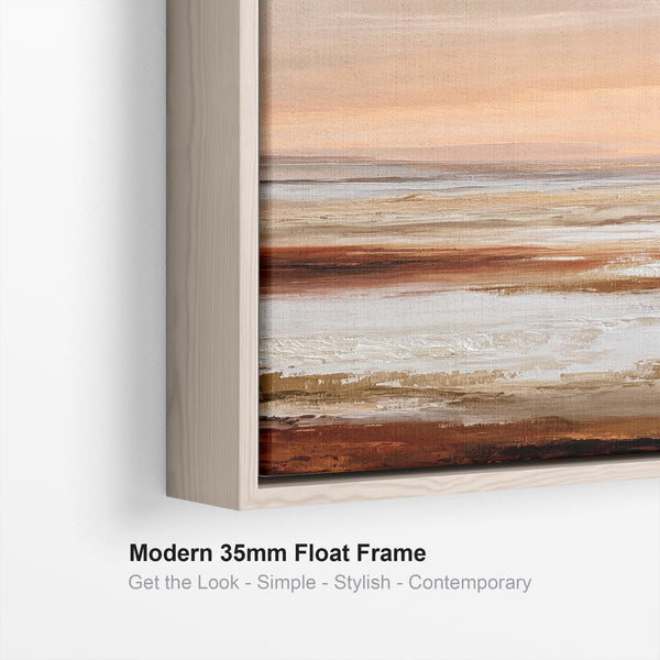Orange Grey - Rust Horizons 1 - Framed Abstract Landscape Wall Art Canvas