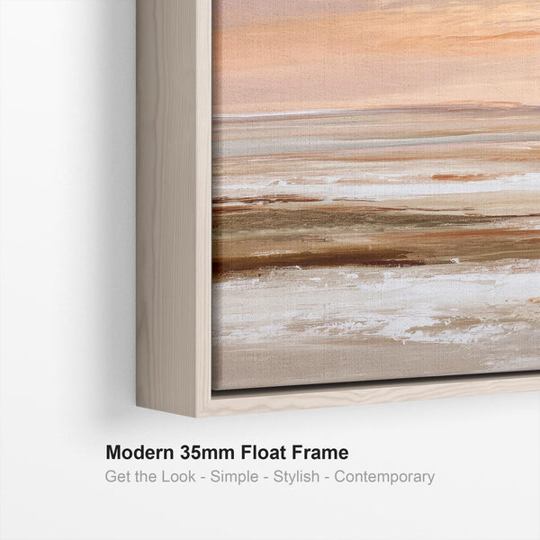 Orange Grey - Rust Horizons Abstract Landscape - Pair of Framed Abstract Artwork - Set of 2