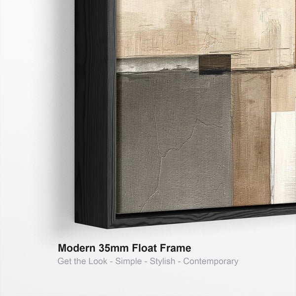 Orange Grey Framed Artwork on Canvas Terracotta Shadows