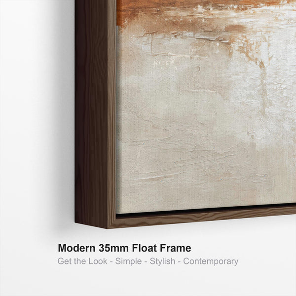 Orange Rust Abstract Framed Artwork - Smouldering Horizon