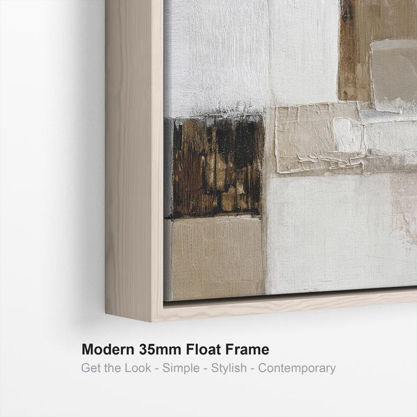Extra Large Oversized Framed Wall Art Pair - Neutral Set of 2