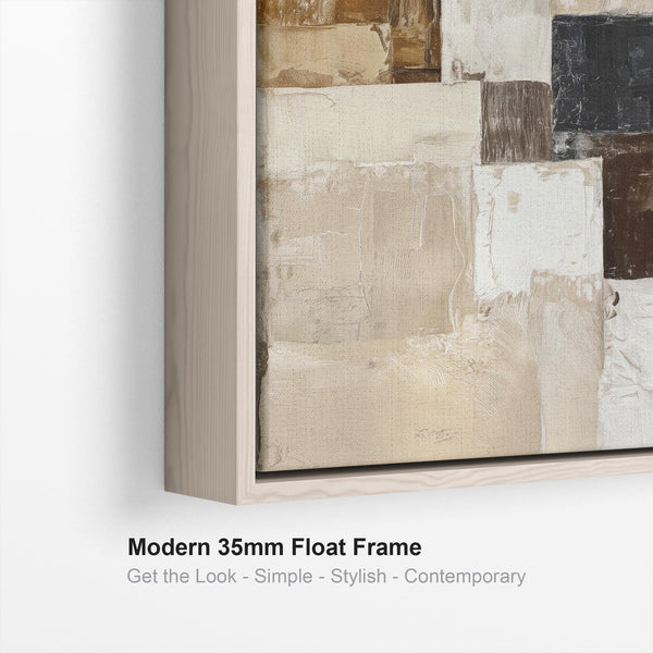 Extra Large Framed Canvas Wall Art Pair - Natural Warm Neutral