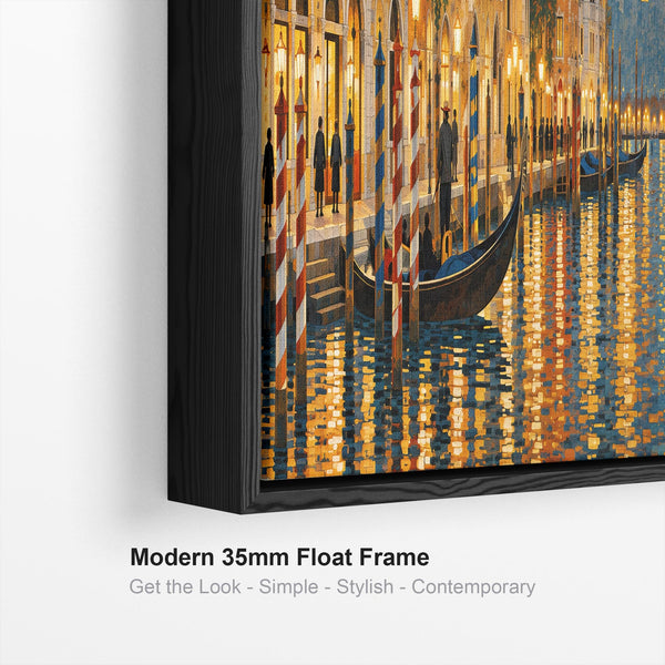 Wide Gustav Klimt inspired Long Wall Art Golden Venice Panorama