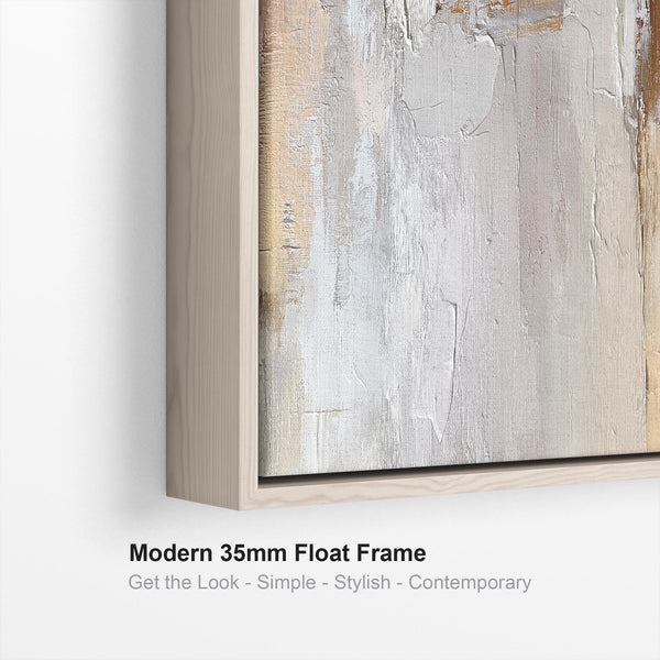 Blush Pink Neutral Wide Framed Long Canvas Horizontal Harmony