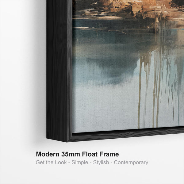 Large Abstract Canvas Pictures Framed - Teal Glimmer