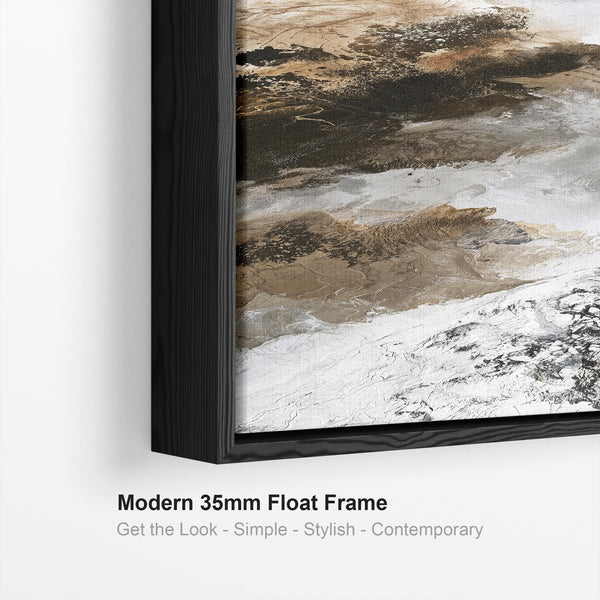Tall Narrow Framed Wall Art - Reckoning - Brown Abstract Artwork