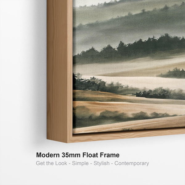 Sage Green and Cream Framed Vertical Wall Art - Cambrian Mist