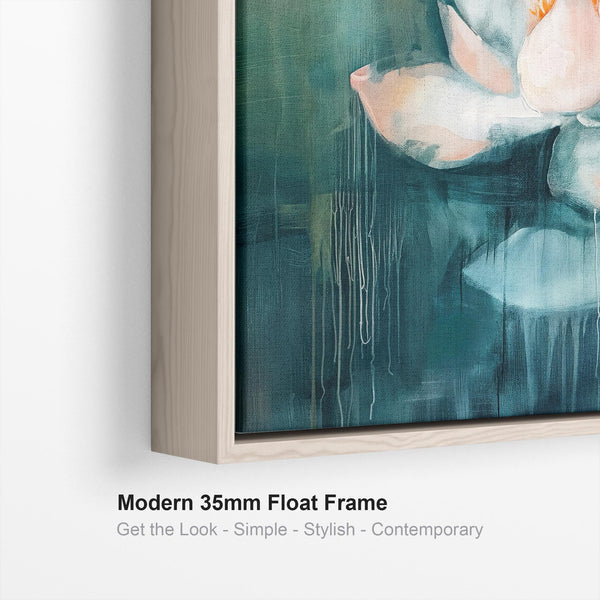 Extra Large Pair Framed Canvas Art - Floral Set 2 Pink Green