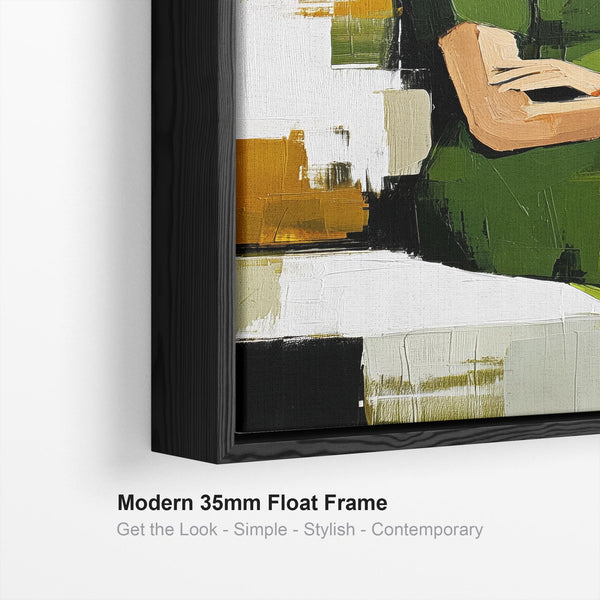 Upright Wall Art Canvas Print Framed Sleeping - Green
