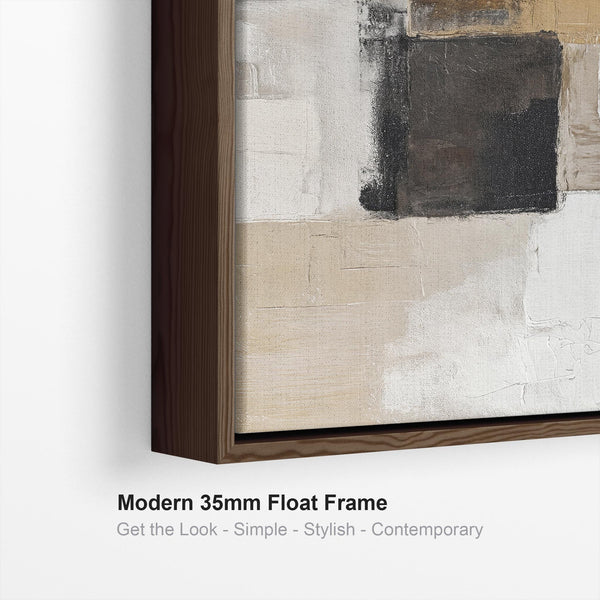 Warm Brown Cream Neutral Canvas Artwork Framed - Timber & Clay