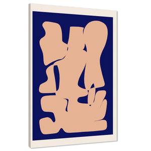 Abstract Coral Navy Blue Painting Canvas Art Prints