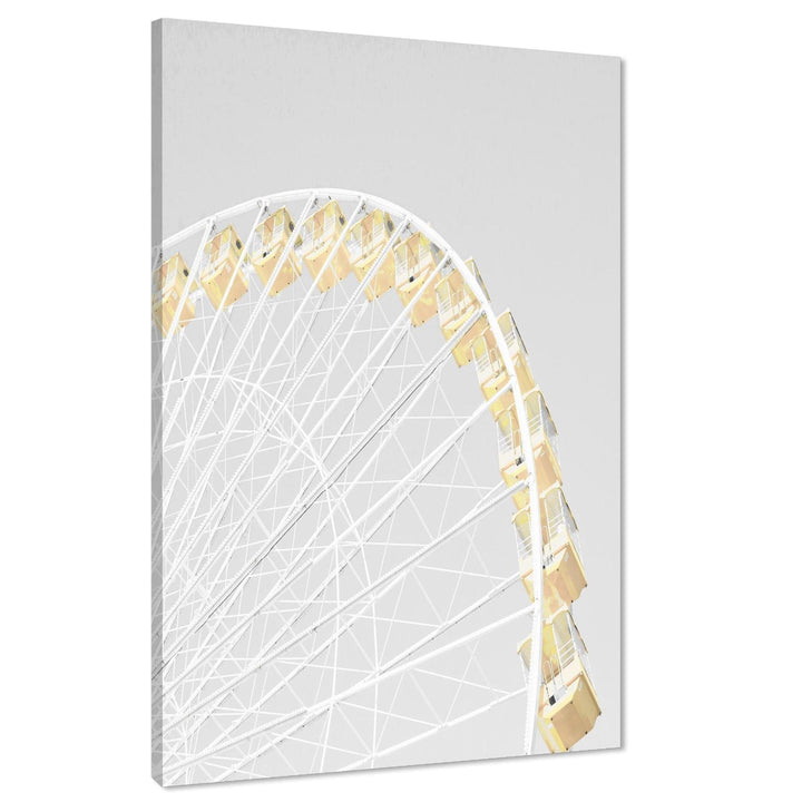 Shabby Chic Ferris Wheel Framed Art Prints Yellow Grey - 1RP932M