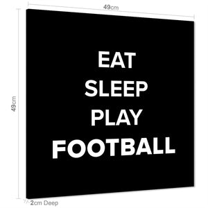 Soccer Football Quote Word Art - Typography Canvas Print Black and White