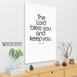 The Lord Bless You Bible Quote Canvas Art Pictures Black and White