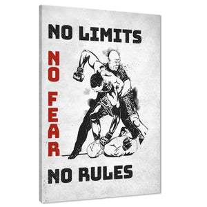 Boxing No Limits Canvas Art Prints Black and White Red