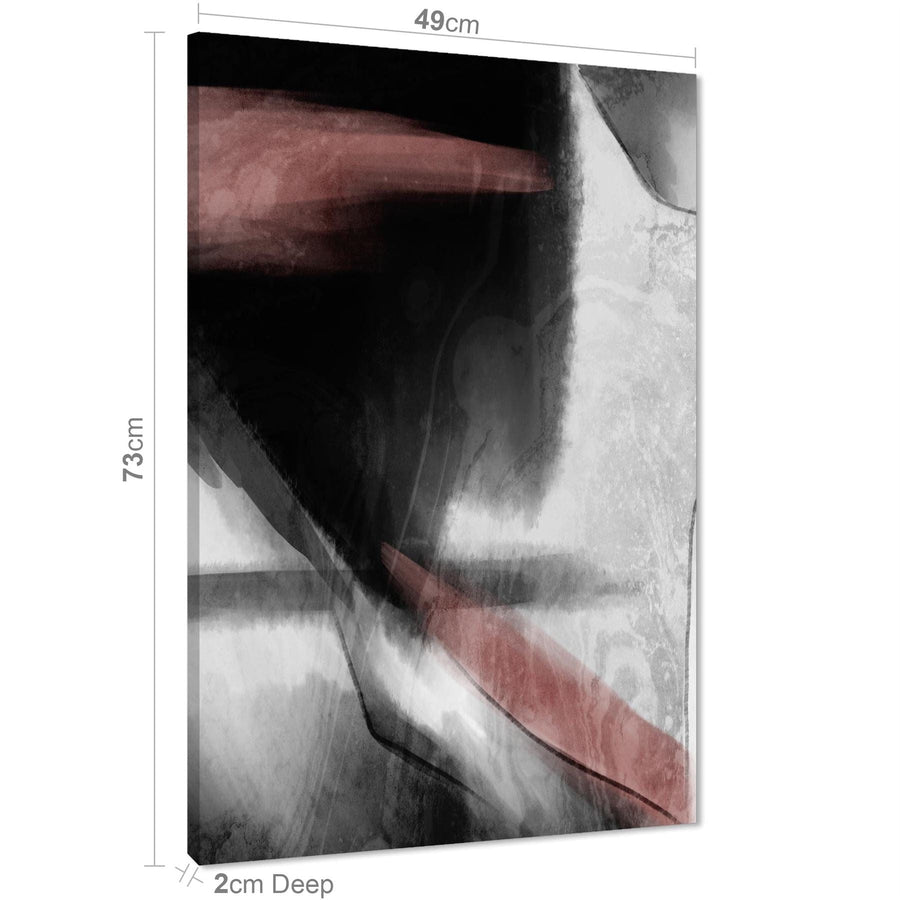 Abstract Black and White Pink Illustration Canvas Art Pictures