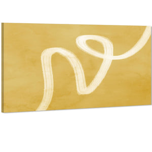 Abstract Mustard Yellow Watercolour Canvas Art Pictures