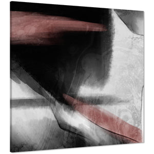 Abstract Black and White Pink Illustration Canvas Art Pictures