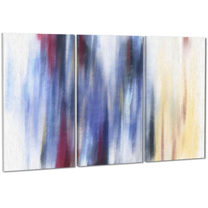 Abstract Blue Yellow Oil Paint Effect Canvas Wall Art Print