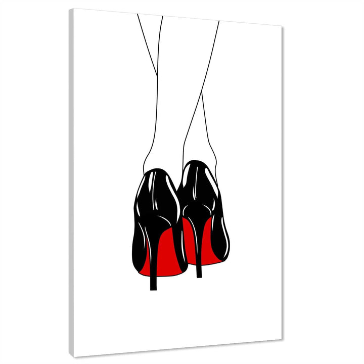 Red Black Fashion Canvas Wall Art Picture High Heel Stiletto Shoes - 1RP1251M