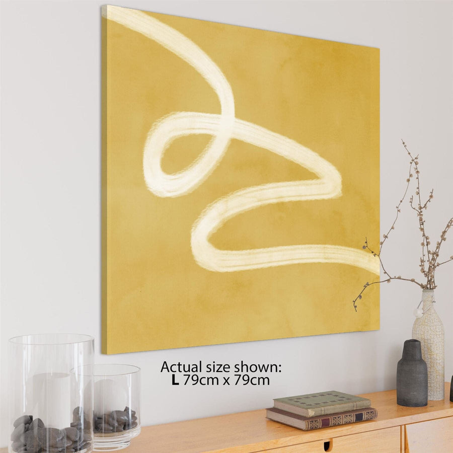 Abstract Mustard Yellow Watercolour Canvas Art Pictures