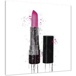 Pink Black and White Fashion Canvas Art Prints Lipstick