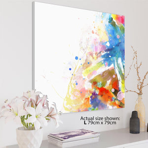 Abstract Multi Coloured Watercolour Brushstrokes Canvas Art Prints