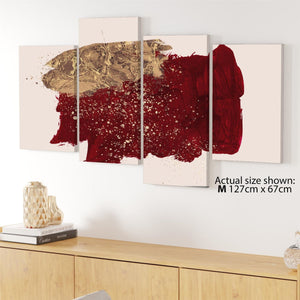 Abstract Red Gold Painting Canvas Art Pictures