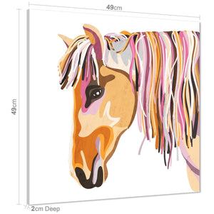 Horse Canvas Wall Art Print - Multi Coloured