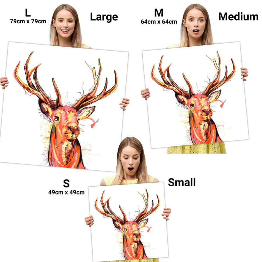 Stag Canvas Wall Art Print - Multi Coloured