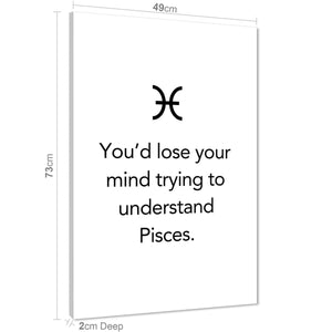 Zodiac Quote Pisces Framed Art Prints  Black and White