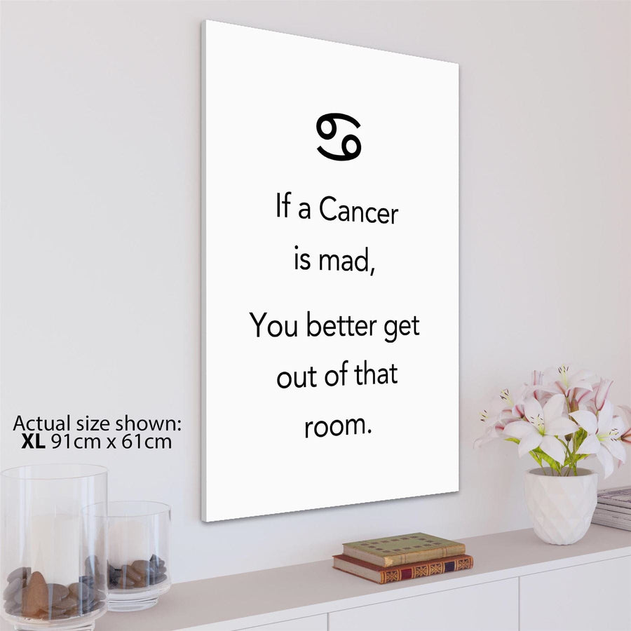 Zodiac Quote Cancer Framed Wall Art Picture  Black and White
