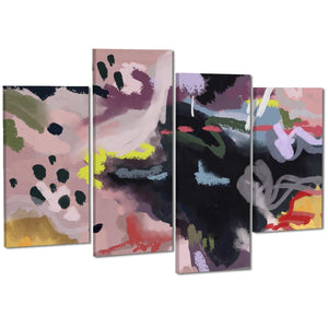 Abstract Multi Coloured Brushstrokes Canvas Art Prints