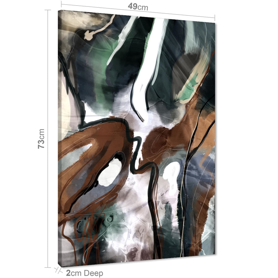 Abstract Brown Green Graphic Framed Art Prints