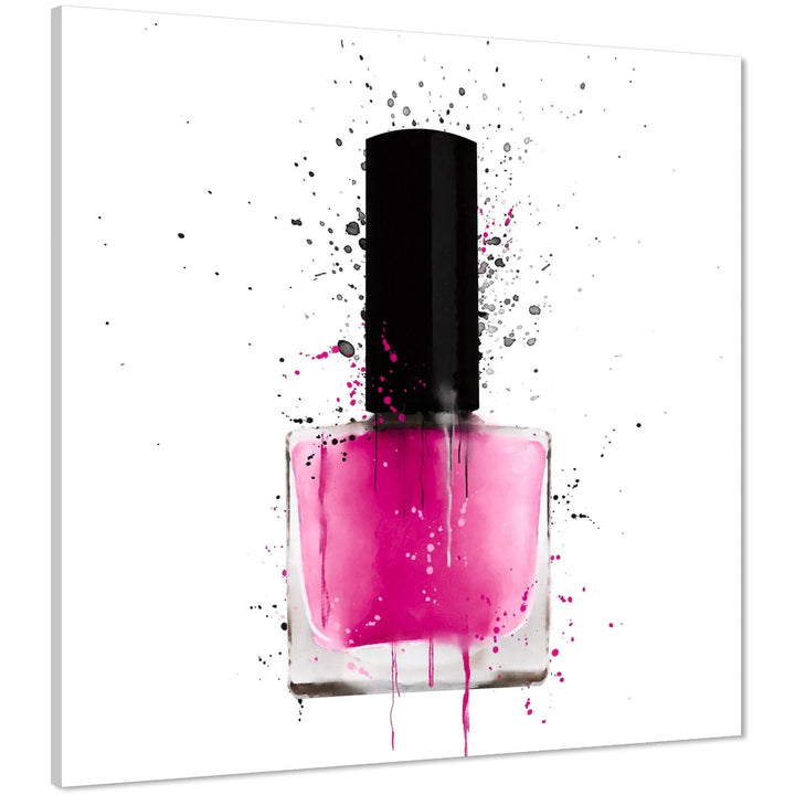Pink Black and White Fashion Canvas Art Pictures Nail Varnish - 1s1082S