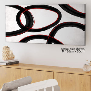 Abstract Black and White Red Illustration Canvas Art Prints