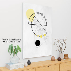 Abstract Yellow Black Design Canvas Wall Art Print