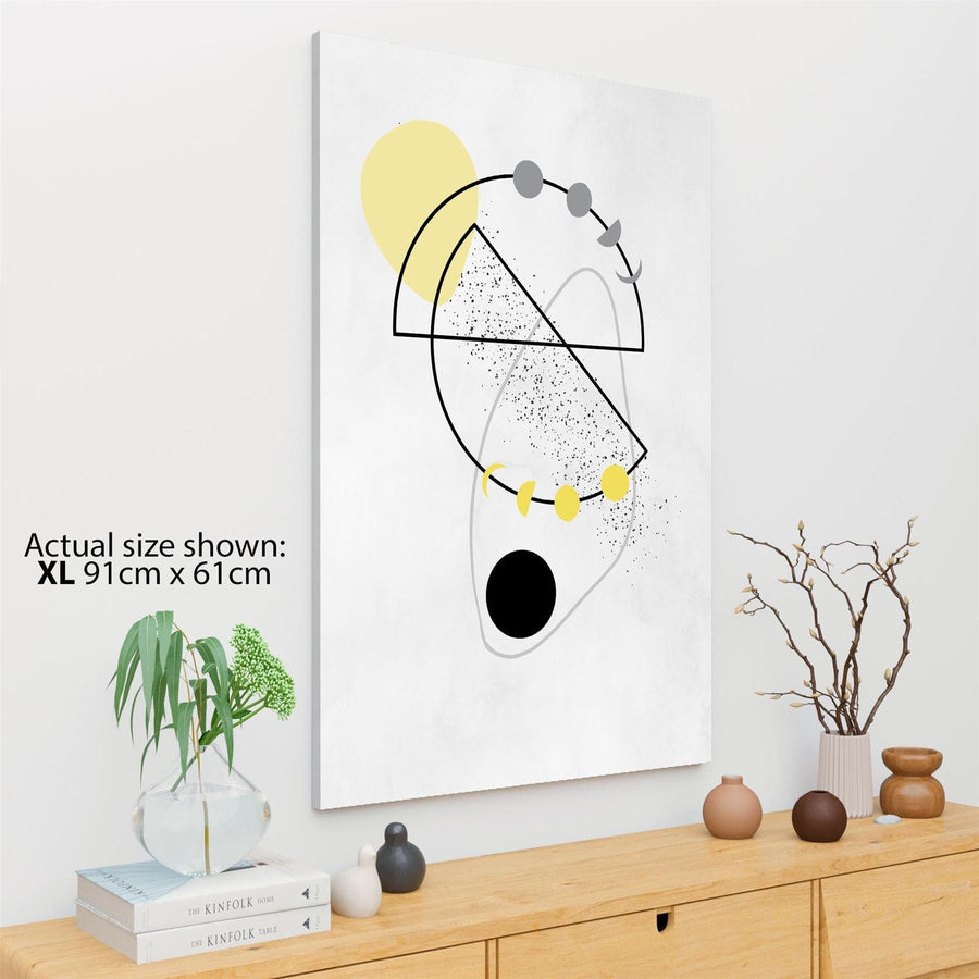 Abstract Yellow Black Design Canvas Wall Art Print