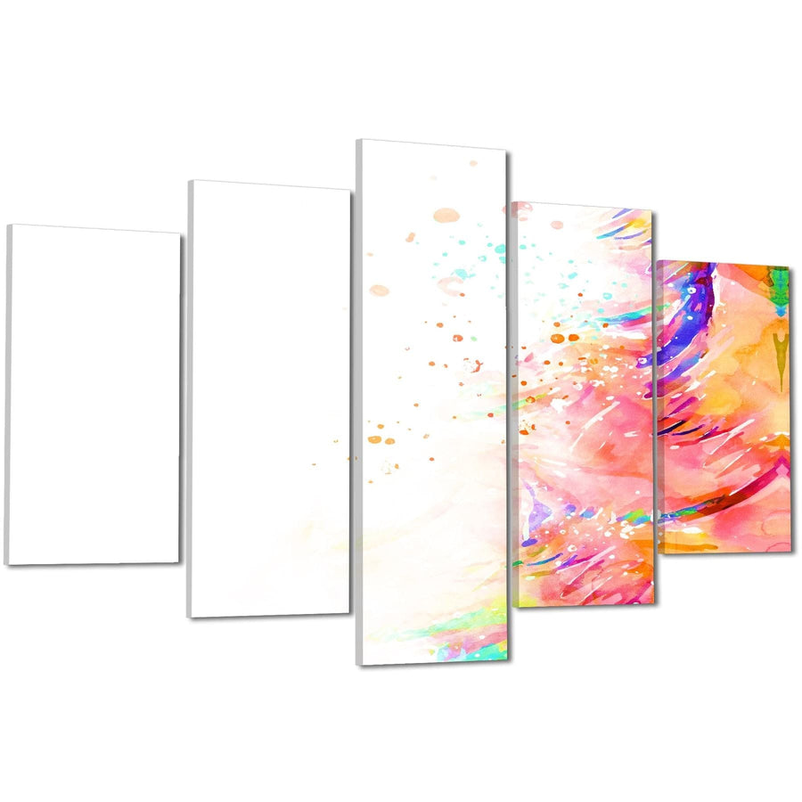 Abstract Multi Coloured Watercolour Brushstrokes Framed Wall Art Print