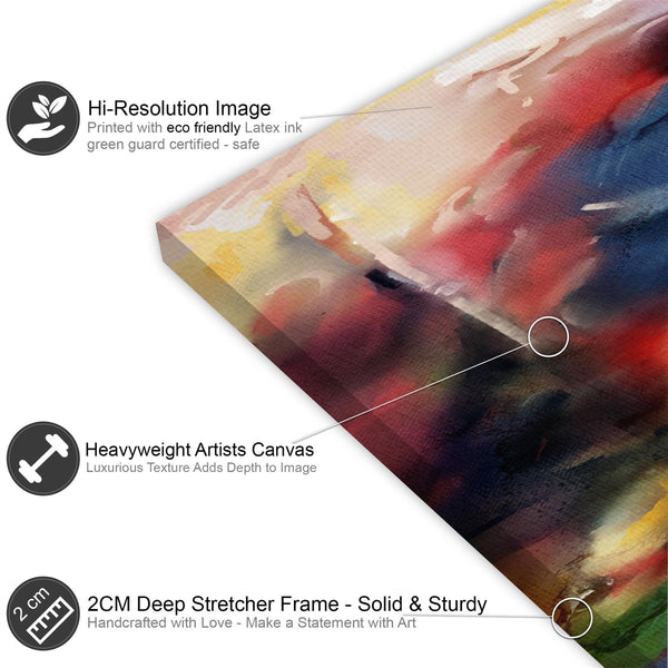 Multi Coloured Figurative Nude Male Drawing Canvas Wall Art Picture