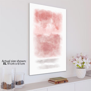 Abstract Pink Grey Watercolour Canvas Wall Art Picture