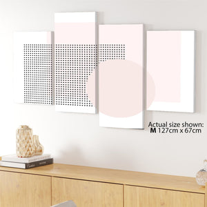 Abstract Blush Pink White Design Canvas Wall Art Print
