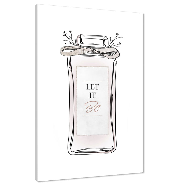 Shabby Chic Let it Be Purfume Bottle Framed Wall Art Picture Blush Pink - 1RP935M