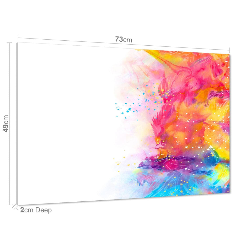 Abstract Multi Coloured Brushstrokes Watercolour Canvas Art Prints