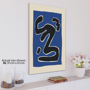 Abstract Blue Cream Expression Painting Canvas Wall Art Print