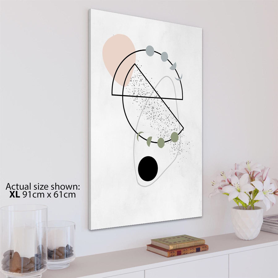 Abstract Pink Sage green Circles Design Canvas Art Pictures