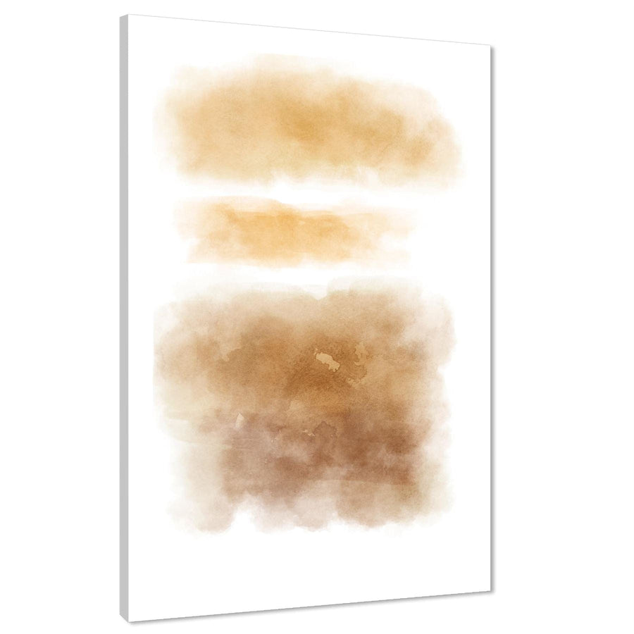 Abstract Brown Brushstrokes Watercolour Canvas Art Prints