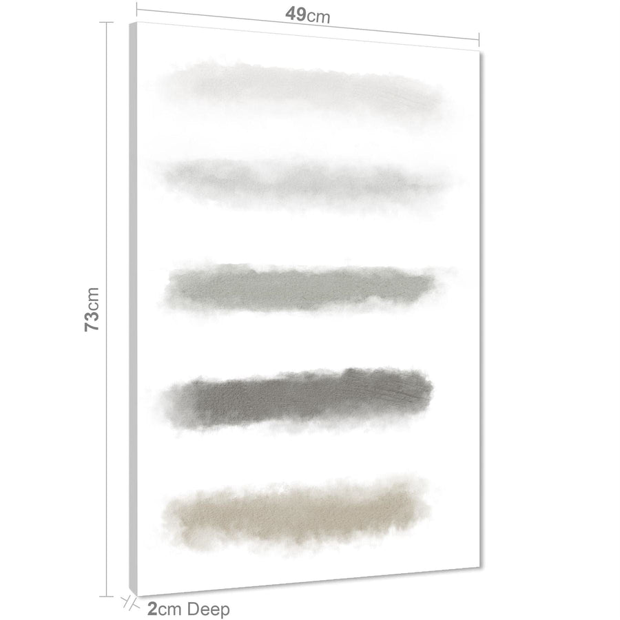 Abstract Grey Blush Pink Brushstrokes Canvas Art Prints