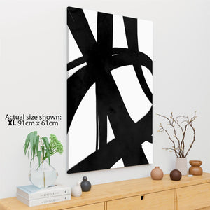 Abstract Black and White Expression Strokes Canvas Art Pictures