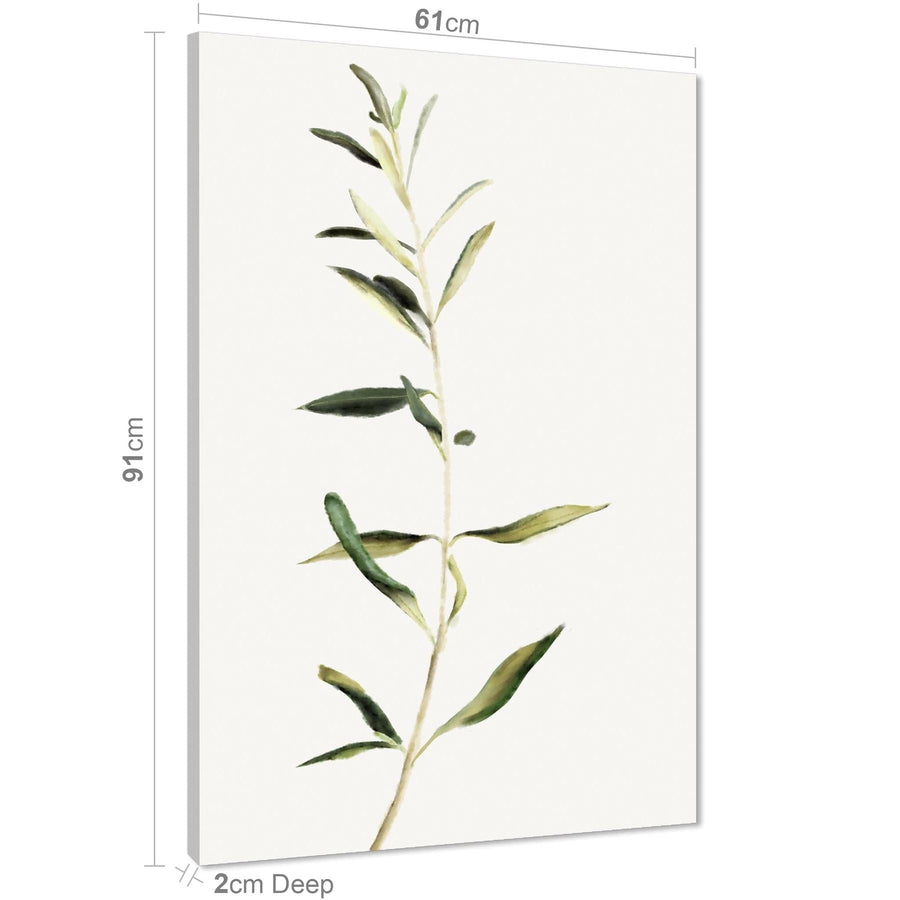 Green Olive Leaves Floral Canvas Art Pictures